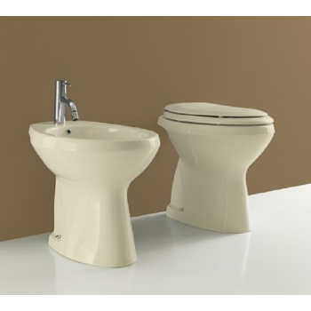 Sanitari Donatello New scarico parete cm. 49x39 con sedile in poliestere standard champagne