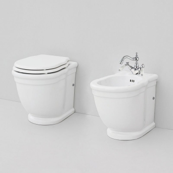 Sanitari hermitage filomuro cm. 55x36 con sedile softclose bianco di Art Ceram