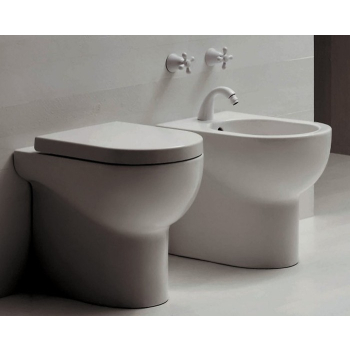 Sanitari Nuvola filomuro cm. 55 con sedile slim softclose di Ceramica Azzurra