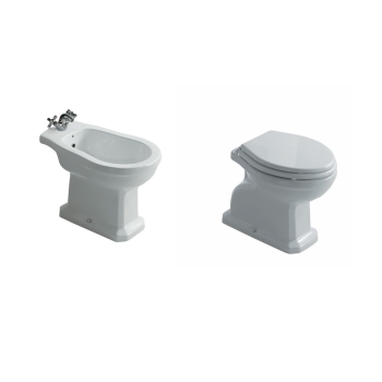 Sanitari Ethos a terra distanziati cm. 56x38 con sedile standard di Ceramica Galassia