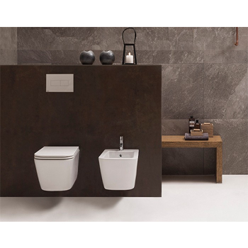 Sanitari Stone sospesi senza brida cm. 52x36 con sedile softclose di Ceramica Globo