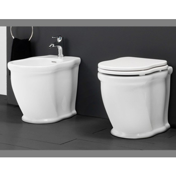 Sanitari Time filomuro cm 54 con sedile in poliestere di Ceramica GSG