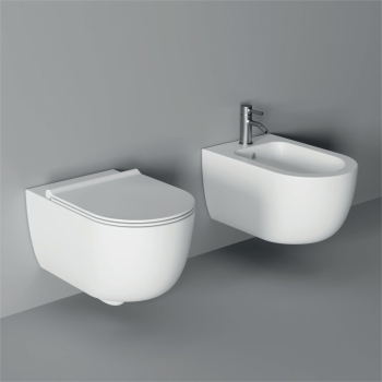 Sanitari Unica sospesi senza brida cm. 55x35 con sedile sottile standard di Ceramica Alice