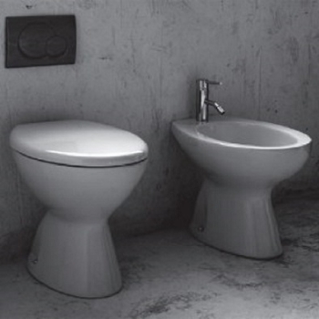 Set completo Iseo di sanitari cm. 48x37 inclusi lavabo e colonna in ceramica bianco lucido