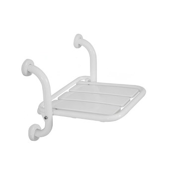 Sedile doccia Ausilia fisso 44x35 in acciaio inox e doghe in abs