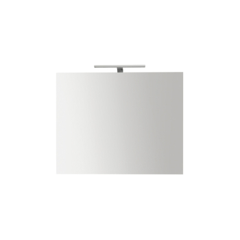 Specchio rettangolare 80x70 filo lucido con lampada di Ceramica Globo