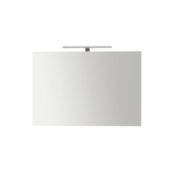 Specchio rettangolare 100x70 filo lucido con lampada di Ceramica Globo