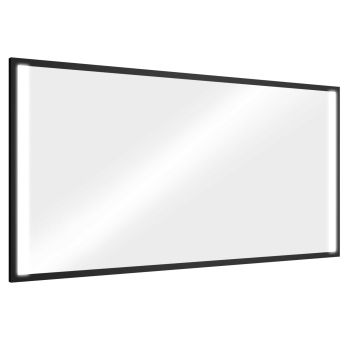 Specchio con luce Vinci rettangolare 60x100 nero opaco di Salgar