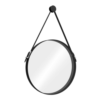 Specchio Vinci circolare 510 mm con cinta e telaio nero opaco di Salgar