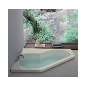 Baignoire Diamante encastrée en maçonnerie 120x120 coin blanc