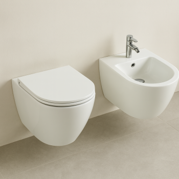 Sanitari Coppia Lilac Sospesi 56x36 cm con Copriwater Slim Soft-Close