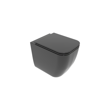Water Brio filomuro senza brida (rimless) cm. 52,5x36 nero lucido di Ceramica GSG