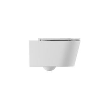 Water Hide Round sospeso senza brida (rimless) cm. 57x37 bianco lucido di Ceramica Alice