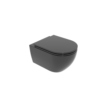 Water Like sospeso senza brida (rimless) cm. 52,5x36 nero lucido di Ceramica GSG