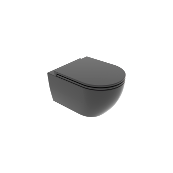 Water Like sospeso senza brida (rimless) cm. 52,5x36 nero opaco di Ceramica GSG