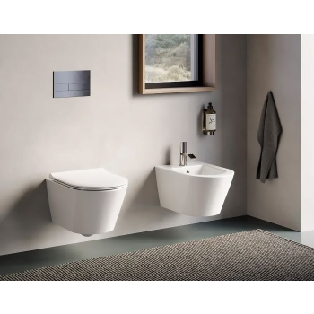 Sanitari Zero 50 Sospesi 50x35 cm Silentech con Copriwater Up-Fix Avvolgente Tradizionale Bianco