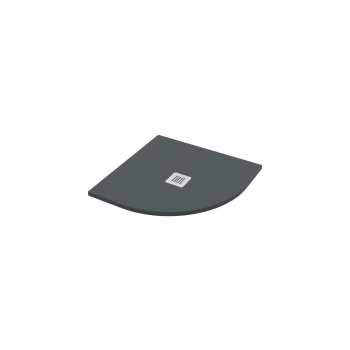 Piatto doccia 80x80 Angolare Marmo Resina Slim H2,7 Ardesia Effetto Pietra Grafite Opaco