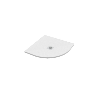 Piatto doccia 90x90 Angolare Marmo Resina Slim H2,8 Ardesia Effetto Pietra Bianco Opaco