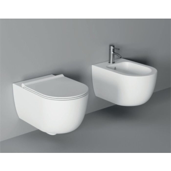 Sanitari Unica sospesi salvaspazio vortice cm. 50x35 con sedile sottile standard di Ceramica Alice