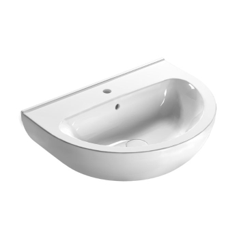 Lavabo Grace Globo 60x45 cm in Ceramica Sospeso o su Colonna Bianco Lucido