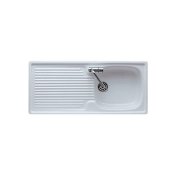 Lavello cucina 1 vasca per mobile 100x45 h5 in ceramica con gocciolatoio reversibile Eliseo di Galassia