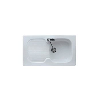 Lavello cucina 1 vasca incasso 86x50 h2 in ceramica con gocciolatoio reversibile Genius di Galassia