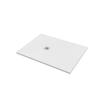 Piatto doccia 100x140 Marmo Resina Slim H2,8 Ardesia Effetto Bianco Opaco