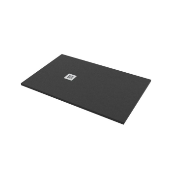 Piatto doccia 100x140 Marmo Resina Slim H2,8 Ardesia Effetto Pietra Nero Opaco