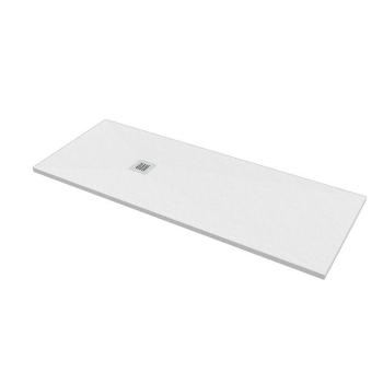 Piatto doccia 70x190 Marmo Resina Slim H2,8 Ardesia Effetto Bianco Opaco