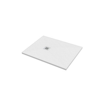 Piatto doccia 75x110 Marmo Resina Slim H2,8 Ardesia Effetto Bianco Opaco