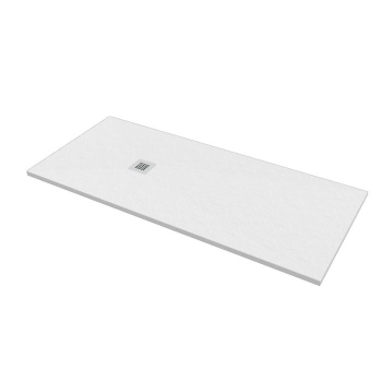 Piatto doccia 80x190 Marmo Resina Slim H2,8 Ardesia Effetto Bianco Opaco