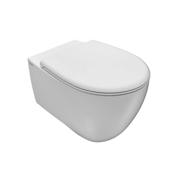 Water Bowl+ sospeso senza brida (rimless) cm. 55x38 bianco lucido di Ceramica Globo